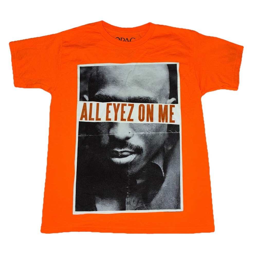 2PAC Tupac T Shirt XS Orange All‎ Eyes On Me NEW